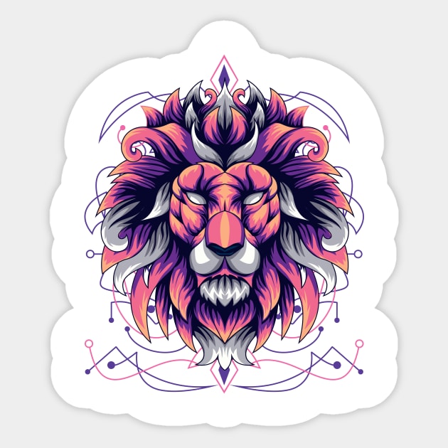 lion head front Sticker by SHINIGAMII